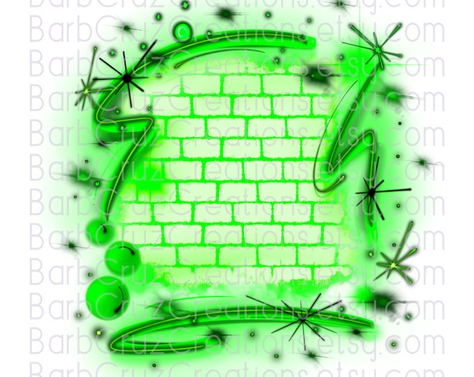 Airbrush png, Brick Wall, Background, Digital Airbrush, Graffiti Wall, sublimation designs, digital download, png sublimation, green hip hop