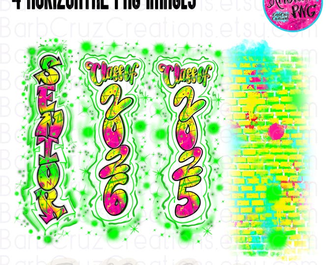 Airbrush png, Senior 2025, Graffiti designs, Heat Transfer, High School Senior, College Senior, green, pant leg png, sleeves design vertical