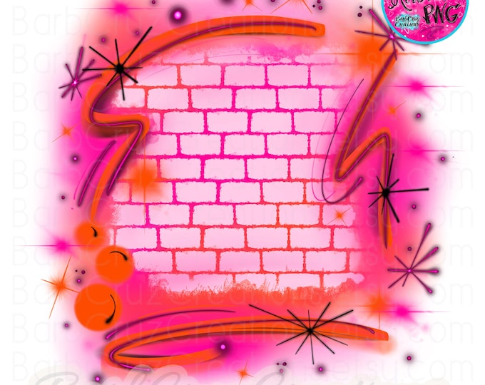 Airbrush png, Orange, Pink Airbrush Brick Wall, Background, Digital Airbrush, Graffiti Wall, sublimation designs, digital, hip hop, clipart