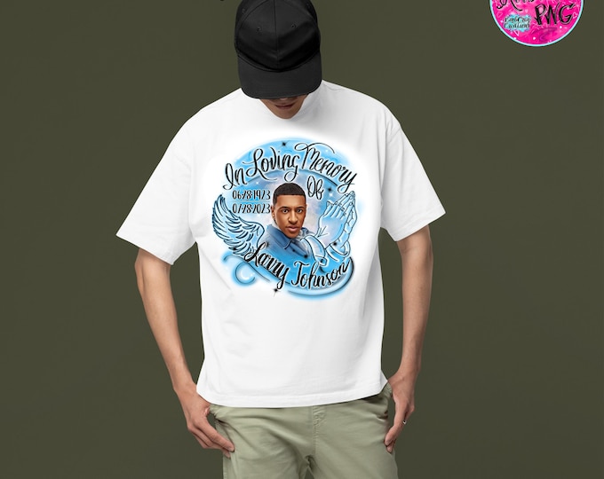 In Loving Memory Airbrush Shirts, RIP, Forever in our Hearts, Retro 90's Style Customized Custom Airbrush Apparel, Graffiti T-Shirt, Family