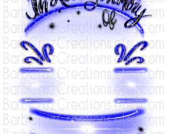 In loving Memory of png, blue, Celebration of Life Memorial Shirt, DTF, Sublimation Designs, RIP, Airbrush Template, Loss of loved one