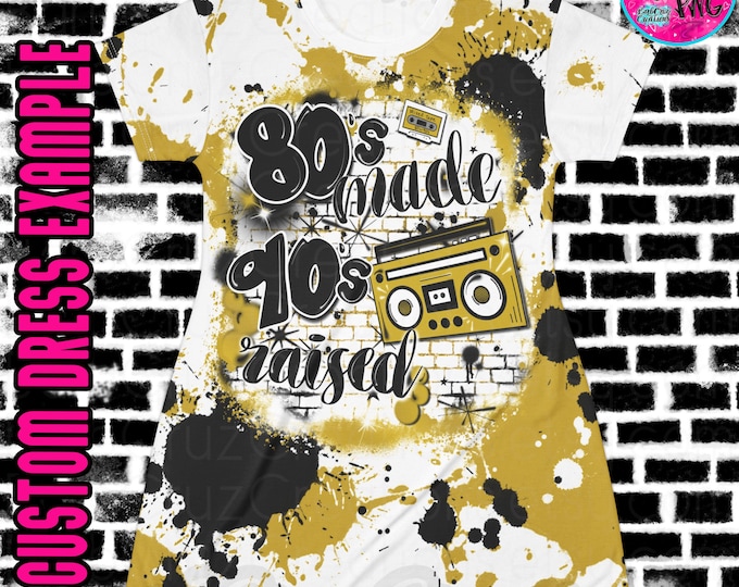 Airbrushed Graffiti Tshirt Dress, Apparel, Streetwear, Back to School, Y2K, 80s, 90s, 2000s, Old School Vintage clothing, You pick colors