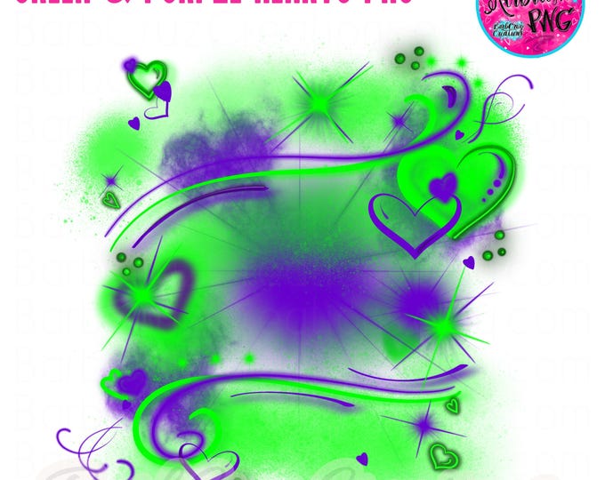 airbrush png, background, hearts, template, sublimation, love, retro, 90's vintage, neon green, purple, backdrop, graffiti background, 2000s