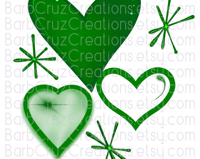 Airbrush Hearts, Love, Couple Design, Green Hearts, Sublimation Designs, Digital Downloads, png, clipart, Airbrush Designs