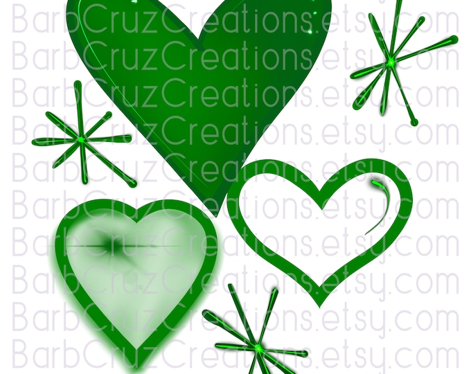 Airbrush Hearts, Love, Couple Design, Green Hearts, Sublimation Designs, Digital Downloads, png, clipart, Airbrush Designs, accents, effects