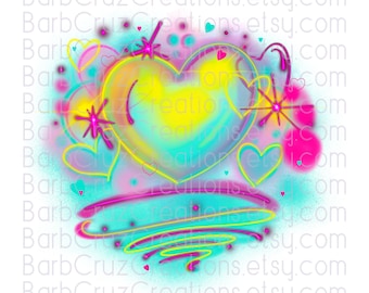 Aerógrafo PNG, corazones coloridos, rosa, corazones, transferencia por sublimación, descarga digital, clipart, sublimación, jpg, aerógrafo, amor, corazón de amor