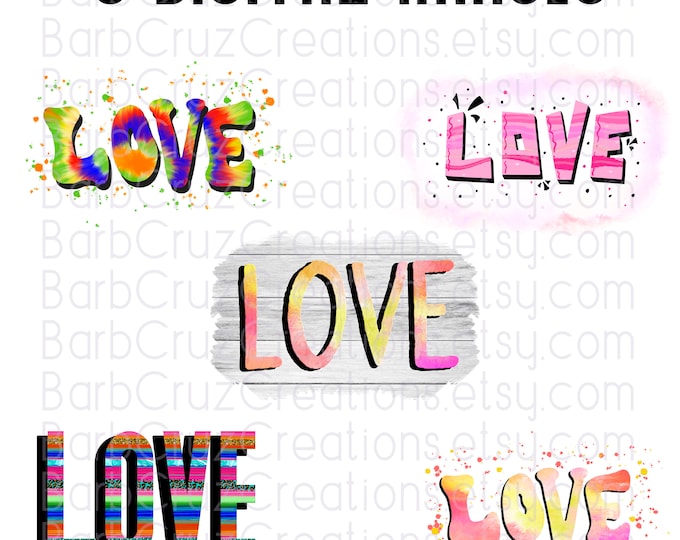 Love, Valentine's Day, Digital Downloads, png, Clip Art, Sublimation Designs, Sublimation Transfers, Instant Downloads, Love Word Designs