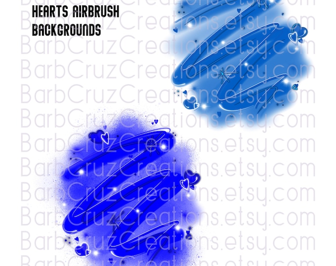 airbrushed, background, blue, hearts, sublimation transfer, digital download, png, waterslides, clipart, sublimation png, airbrush