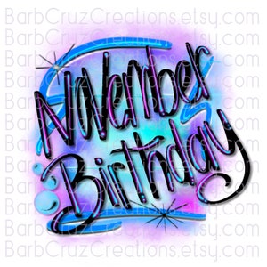 11 月の誕生日、赤ちゃん、誕生日の女の子、カラフル、誕生日の女の子、昇華デザイン、png、クリップアート、デジタル ダウンロード、誕生日シャツ デザイン