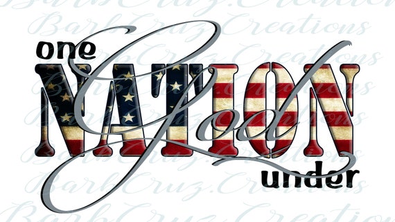 One Nation Under God Digital Image Png Clip Art Instant Etsy