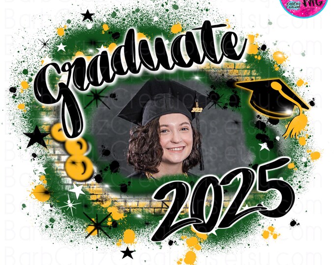 Airbrush png, Graduate 2025, 2024, 2023 Brick Wall Design, Senior, Add your photo, Class of, Graffiti, High School, College