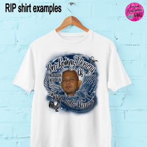 In loving Memory of, Airbrush png, White & Gray, RIP, DTG Designs, Digital Downloads, Custom, Memorial shirt png, Airbrush Template, frame image 8