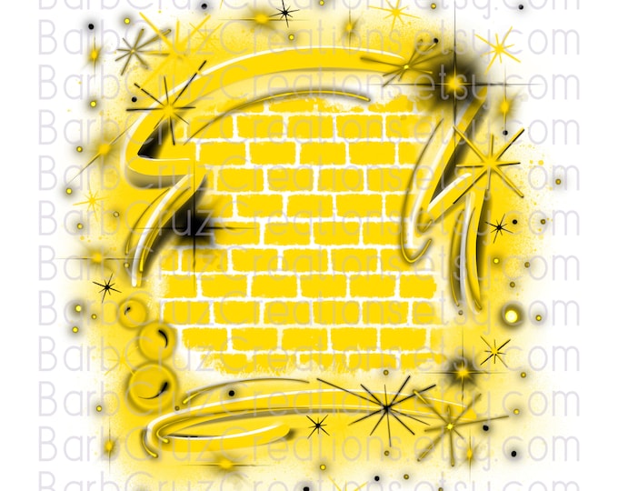 Airbrush Background, Yellow, Brick Wall, Tumbler, Airbrush, Graffiti Wall, png, jpg, sublimation design, digital download, png sublimation