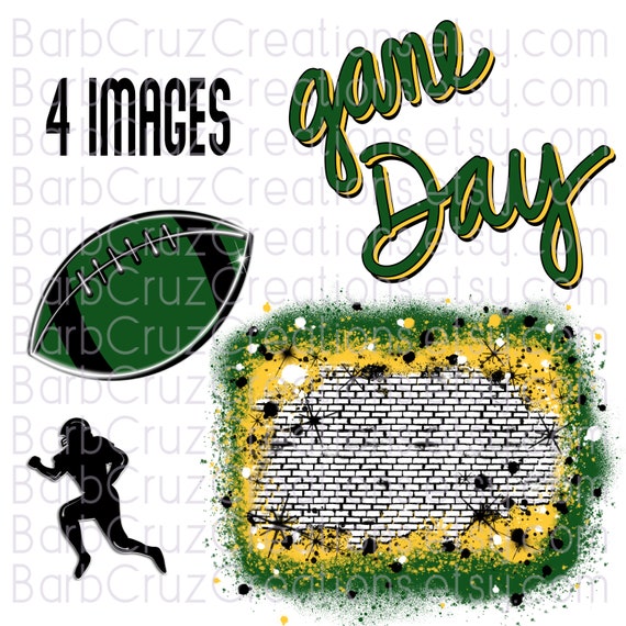 Football, Game Day, Splatter paint designs, Team, Sport, Team Spirit, Airbrush, Sublimation Design, png, jpg, Football Season, green, yellow