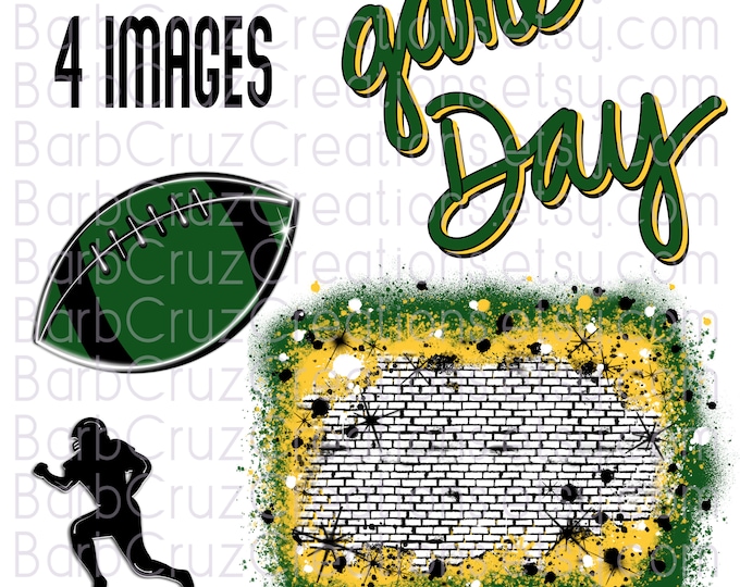 Football, Game Day, Splatter paint designs, Team, Sport, Team Spirit, Airbrush, Sublimation Design, png, jpg, Football Season, green, yellow