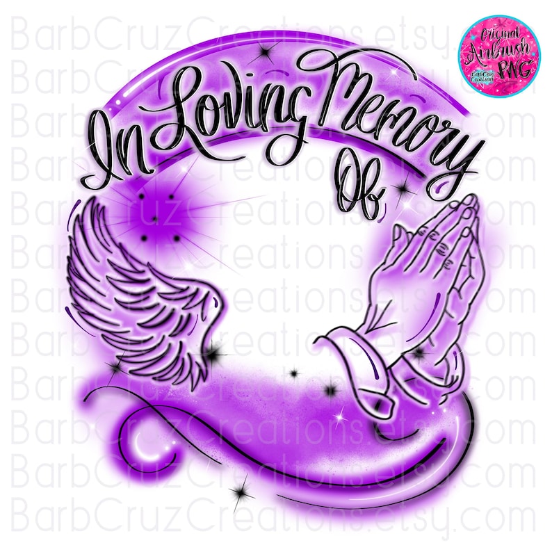 Purple Rip Airbrush Png, in Loving Memory Of, Airbrush Frame, Purple, RIP, DTF ...