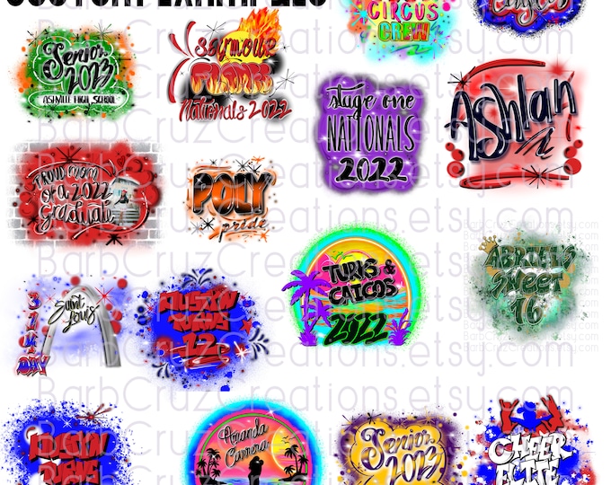 Custom Order / Personalized Graffiti Airbrush Design / for me to add what we discussed in our message
