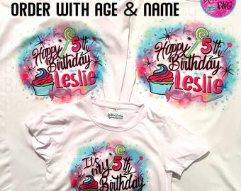 Custom Airbrush Birthday T-Shirt, 90s Retro Graffiti, Customized Airbrush T-Shirt Birthday shirt, It's my Birthday, Spray Paint, 2000s, Y2K