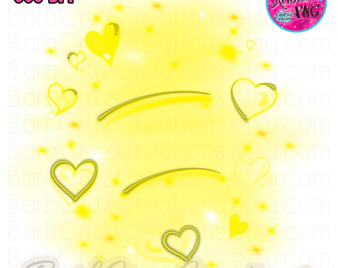 Yellow Hearts Airbrush PNG, Graffiti Background, Valentine's Day, 80's, 90's, Vintage, Retro, sublimation, digital downloads, Shirt Designs