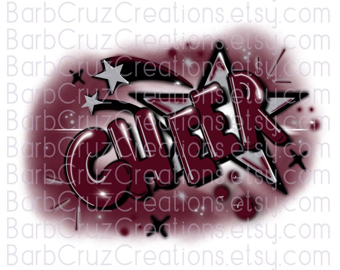 Cheer, Cheerleader, Splatter paint designs, Cheer Team shirt, Sports Team Airbrush, Cheer Airbrush, Sublimation Design, png, deep red
