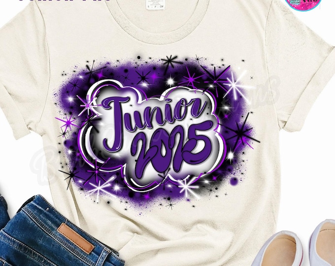 Airbrush Digital Image Senior 2025, High School, Class of 2025, Sublimation Design, Digital, Graffiti, 12th grade, Graduate, Purple