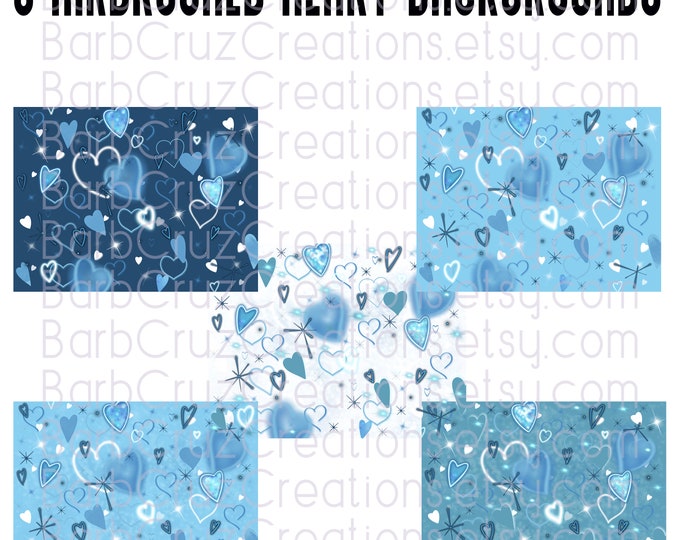 Airbrush png, Hearts Digital Paper, Airbrush, Backgrounds, Blue, sublimation designs, digital downloads, tshirt png, Backdrops, Photobooth