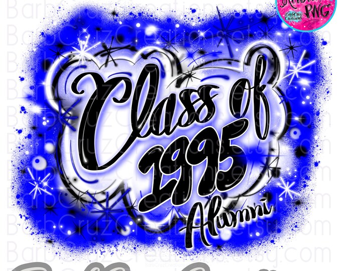 Airbrush png, Class of 1995, Red, blue, Alumni, Graffiti, Graduate, High School Reunion, senior, reunion shirt,