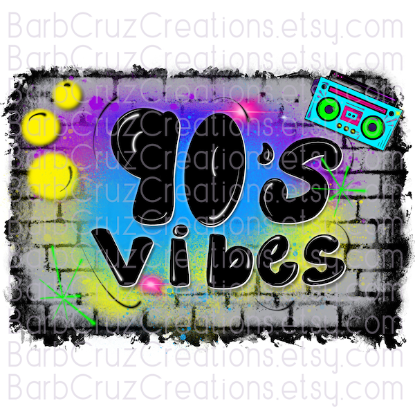 airbrush, 90's Vibes, Background, 90's, 90s baby, sublimation transfer, digital download, png, clipart, sublimation, airbrush, brick wall