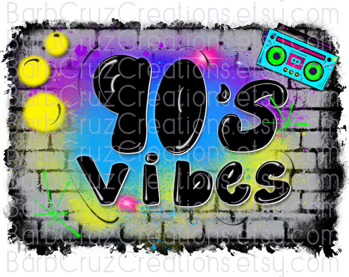 airbrush, 90's Vibes, Background, 90's, 90s baby, sublimation transfer, digital download, png, clipart, sublimation, airbrush, brick wall