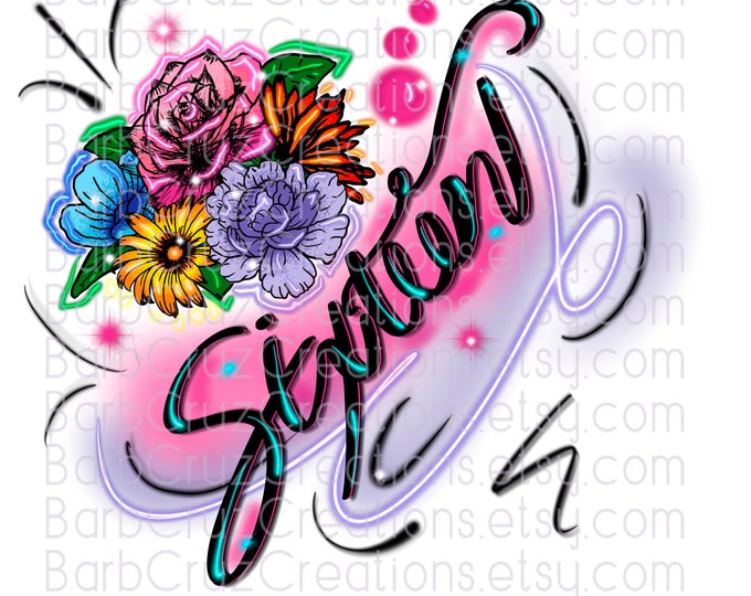 Sweet 16, Sixteen, Sixteenth,  bday, It's My Birthday, Airbrush png, Print Designs, Sublimation Designs, png, clipart, Digital Downloads
