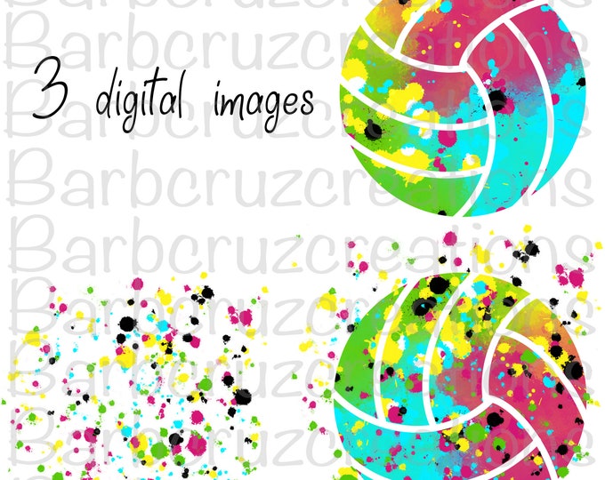 Volleyball, Sports, Splatter Paint, Background, Instant Download, Digital Download, Sublimation Design, PNG