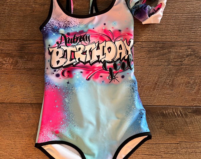 Custom Airbrush Swimsuit, Bathing suit, BACH, Birthdays, Events, Camp, Vacation, Apparel Graffiti, Spray Paint, 90's Old School, Streetwear