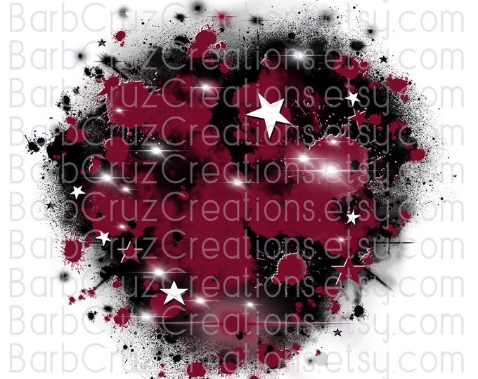 Airbrush, deep red star burst background, Digital Airbrush, tumblers, png, sublimation designs, digital airbrush, shirt transfer, black, red