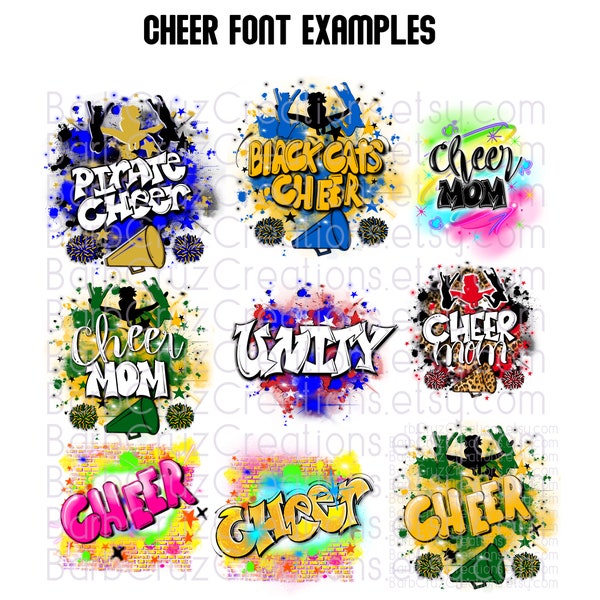 Custom Order Cheer squad, team, or name Added to a pre-made Cheer Background from my shop, Airbrush Personalized Digital, made to order