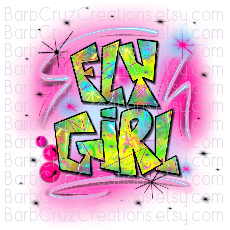 pink airbrush png, retro vintage graffiti art, 90s style old school vibes, fly girl, 2000s short png