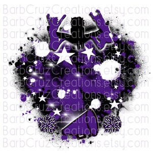 Airbrush png, Cheerleader, designs, Cheer Shirt png, Cheer Team shirt, Sports Team, Cheer Airbrush, Sublimation, Dark Purple spray paint png
