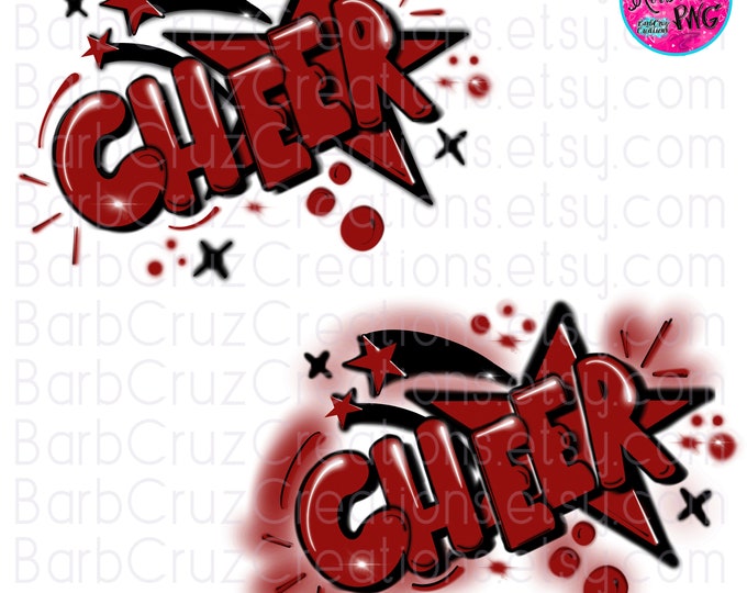 Cheerleader, Splatter paint designs, Red Cheer Team shirt, Sports Team Airbrush, Red Airbrush, Cheer Airbrush, Sublimation Design, png
