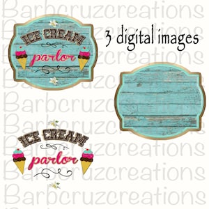 Ice Cream Parlor, Ice Cream Shop, clip art, png, digital download, frame, sublimation design, instant download, diy printable image