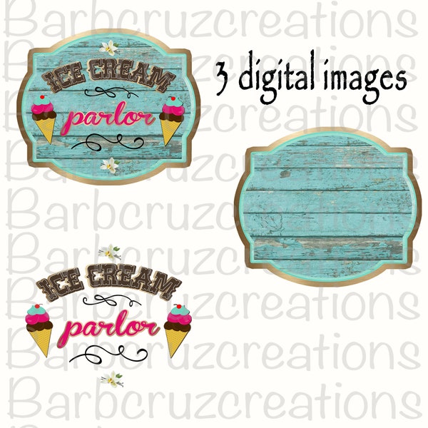 Ice Cream Parlor, Ice Cream Shop, clip art, png, digital download, frame, sublimation design, instant download, diy printable image