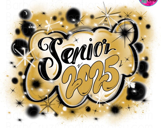 Senior 2024, 2023, Airbrush, Class of, Graduate, Sublimation Design, Digital Download, Graffiti Art, png, High School, College Senior