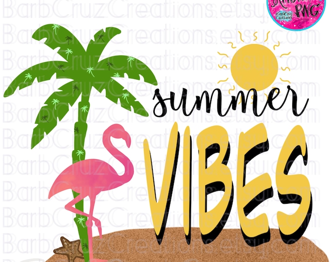 Flamingo, Summer Vibes, Palm Trees, Digital Download, Instant Download, Sublimation Design, PNG, Digital Design, transparent file