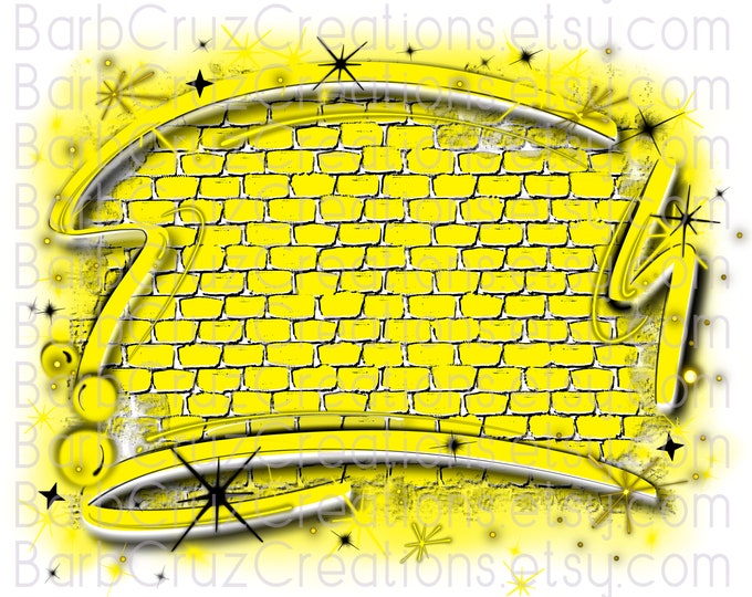 Airbrush Background Bright neon Yellow Brick Wall, Tumbler, Graffiti Wall, png, sublimation design, digital download, png sublimation