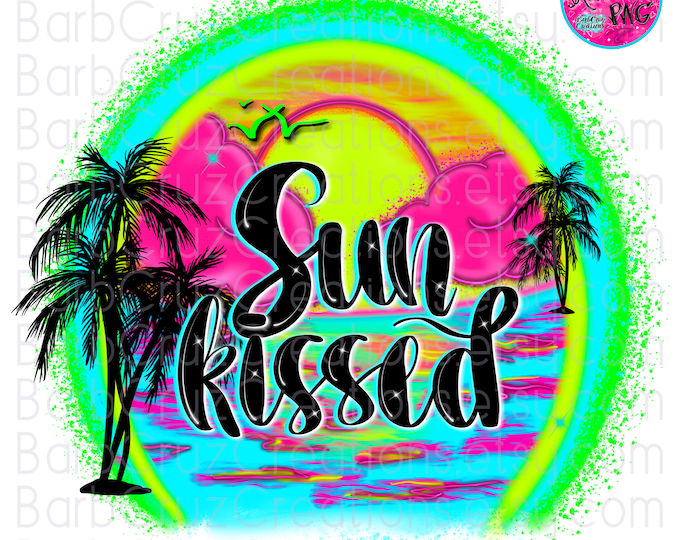 Airbrush png, Sun Kissed Tropical, Sunset, Sunrise, Paradise, Beach, Ocean, tropical sublimation design, digital, Summer, DTF, jpg