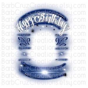 Happy Birthday, In Memory of, Sublimation Designs, Digital Downloads, png, Custom memorial shirt, Birthday, dark blue, airbrush frame