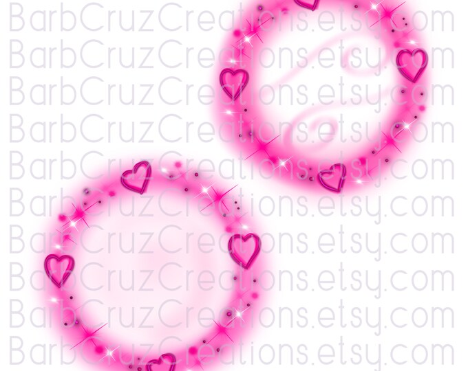 Pink Hearts Airbrush Circle, Round Background, 80's, 90's, png, Clipart, sublimation designs, digital downloads, tshirt designs