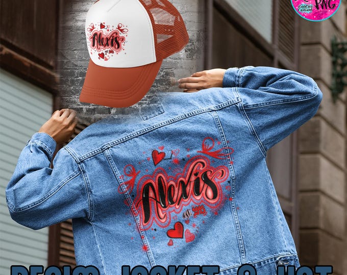 Custom Order, Name added to a design, digital png, airbrush png, Personalized, Custom Apparel, Overalls, Shirt, Jean Jacket, OR joggers