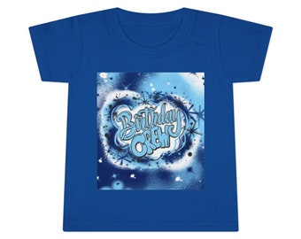 Geburtstagskind Airbrush Blau Passende Familienparty-Hemden Kleinkind-T-Shirt