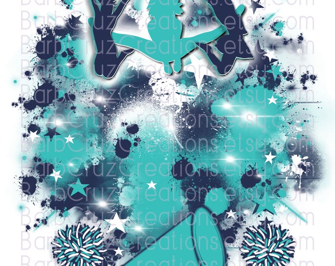 Cheerleader, designs, Cheer Shirt png, Cheer Team shirt, Sports Team Airbrush, Airbrush, Cheer Airbrush, Sublimation Design, blue