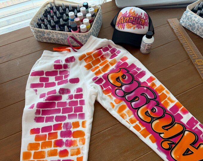 Airbrush Apparel, Joggers, Hip Hop, Pants, Bottoms, Dance Sweatpants, Graffiti