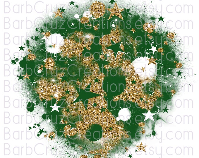 Airbrush, Digital Airbrush, Star bursts, Gold Glitter, Background, png, sublimation designs, digital image, Merry Christmas, Green, Holiday